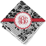 Black Lace Cloth Cocktail Napkin - Single w/ Monogram