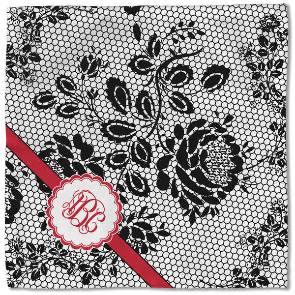 Black Lace Cloth Napkins - Personalized Lunch (Single Full Open)