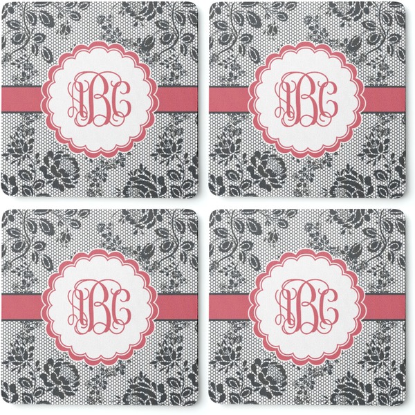 Black Lace Coaster Rubber Back - Apvl