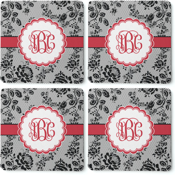 Black Lace Coaster Rubber Back - Apvl