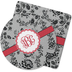 Black Lace Rubber Backed Coaster (Personalized)