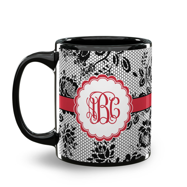 Black Lace Coffee Mug - 11 oz - Black