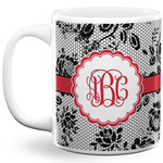 Black Lace 11 Oz Coffee Mug - White (Personalized)