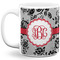 Black Lace Coffee Mug - 11 oz - Full- White