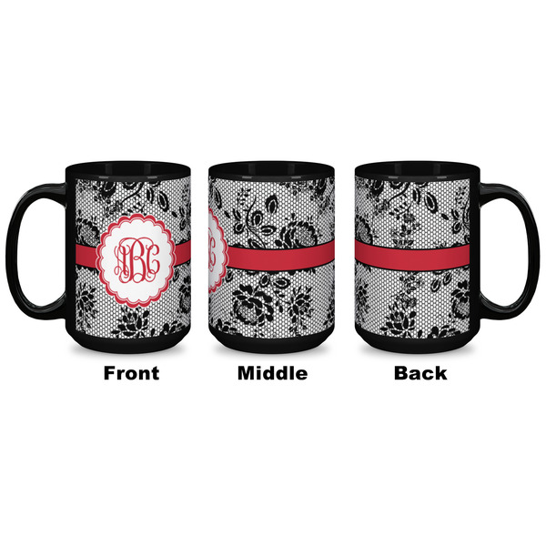 Black Lace Coffee Mug - 15 oz - Black APPROVAL