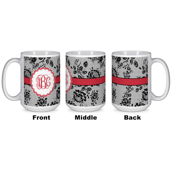 Black Lace Coffee Mug - 15 oz - White APPROVAL