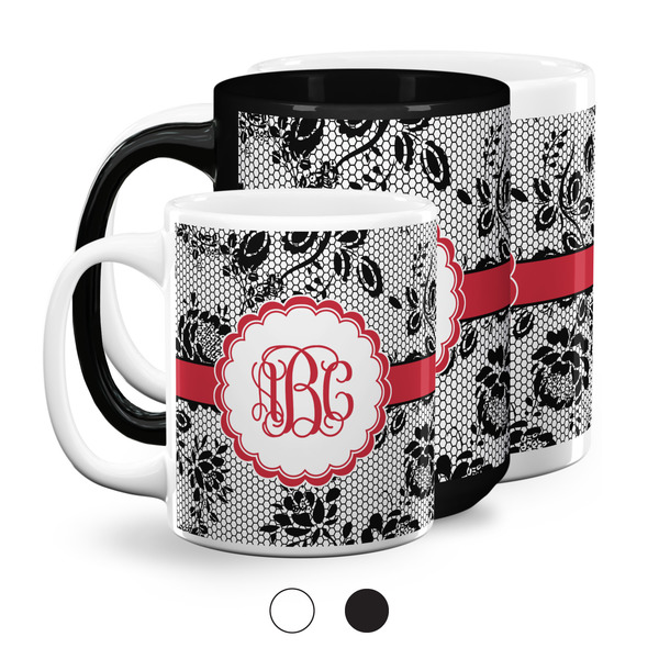 Black Lace Coffee Mugs Main