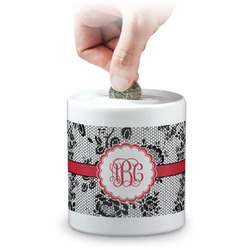 Black Lace Coin Bank (Personalized)