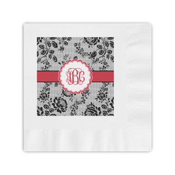 Black Lace Coined Cocktail Napkins (Personalized)