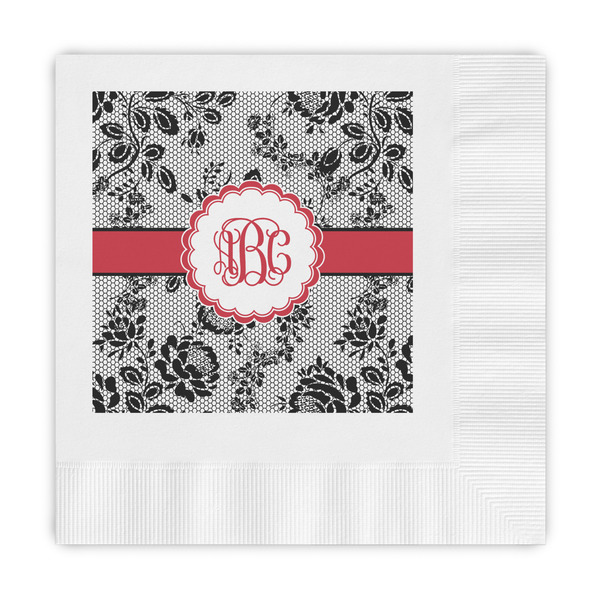 Custom Black Lace Embossed Decorative Napkins (Personalized)