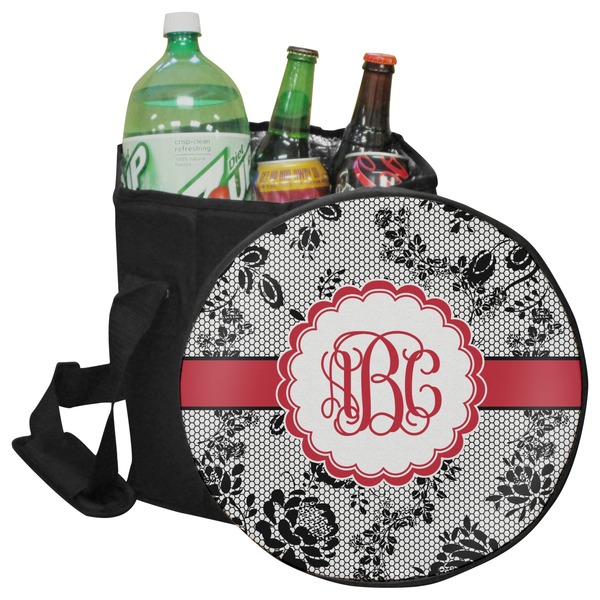 Custom Black Lace Collapsible Cooler & Seat (Personalized)