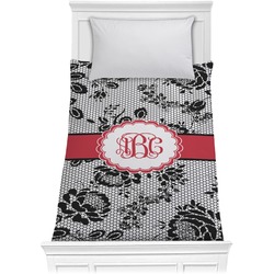 Black Lace Comforter - Twin (Personalized)