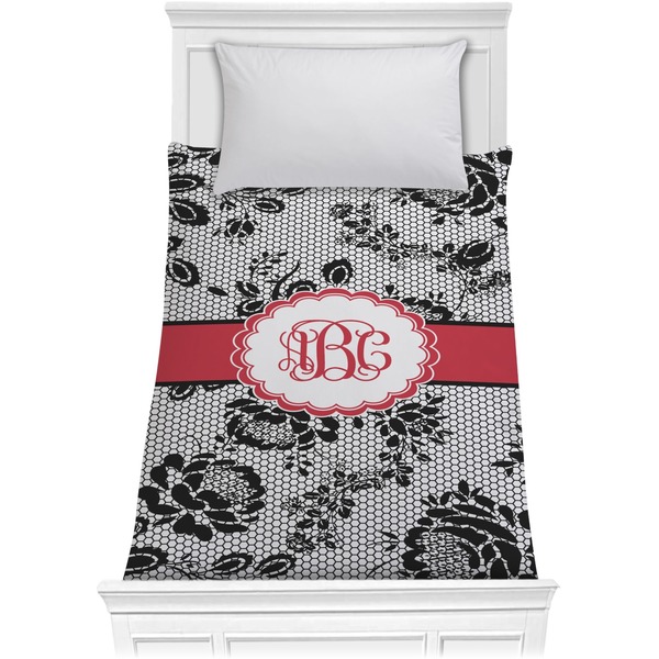 Custom Black Lace Comforter - Twin XL (Personalized)