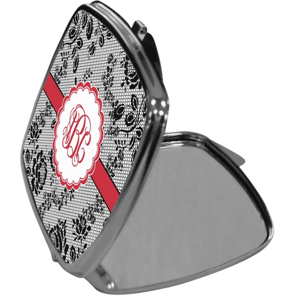 Black Lace Compact Mirror (Side View)