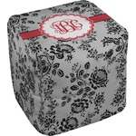Black Lace Cube Pouf Ottoman (Personalized)