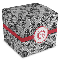 Black Lace Cube Favor Gift Boxes (Personalized)