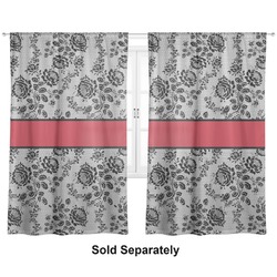 Black Lace Curtain Panel - Custom Size