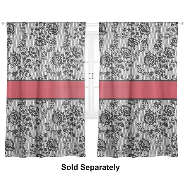Custom Black Lace Curtain Panel - Custom Size