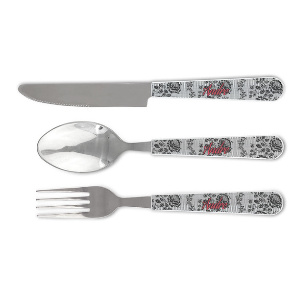 Custom Black Lace Cutlery Set (Personalized)