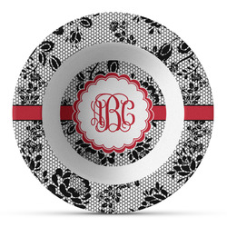Black Lace Plastic Bowl - Microwave Safe - Composite Polymer (Personalized)