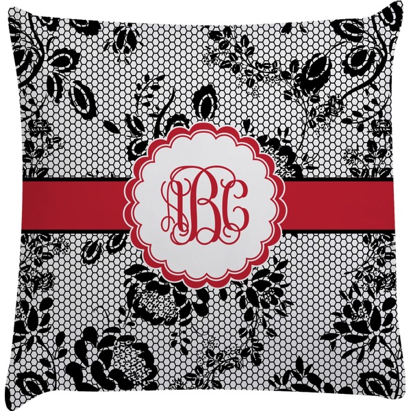 Custom Black Lace Decorative Pillow Case (Personalized)