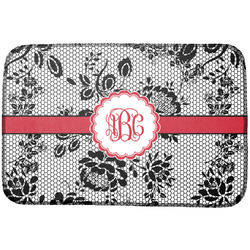 Black Lace Dish Drying Mat w/ Monogram