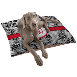 Black Lace Dog Bed - Large w/ Monogram