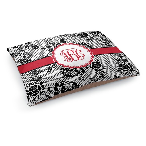 Custom Black Lace Dog Bed - Medium w/ Monogram