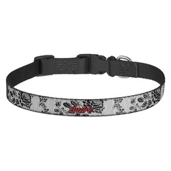 Black Lace Dog Collar - Medium (Personalized)