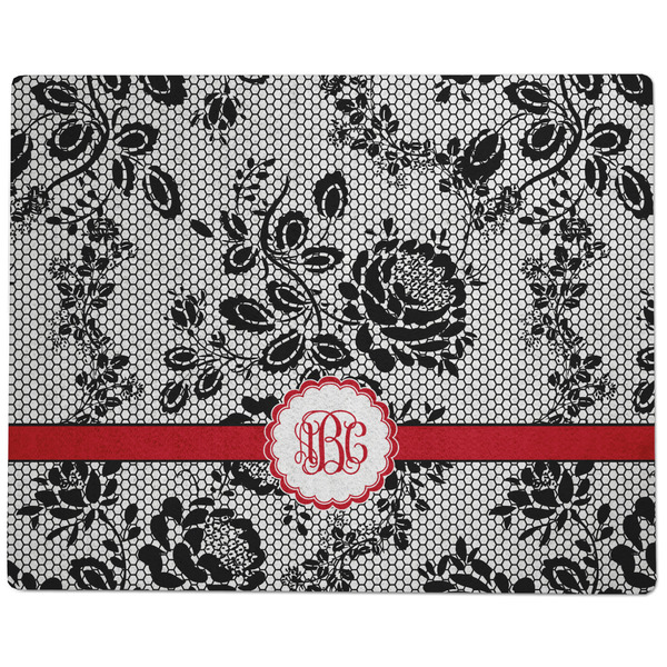 Black Lace Dog Food Mat - Large without Bowls