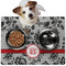 Black Lace Dog Food Mat - Medium LIFESTYLE