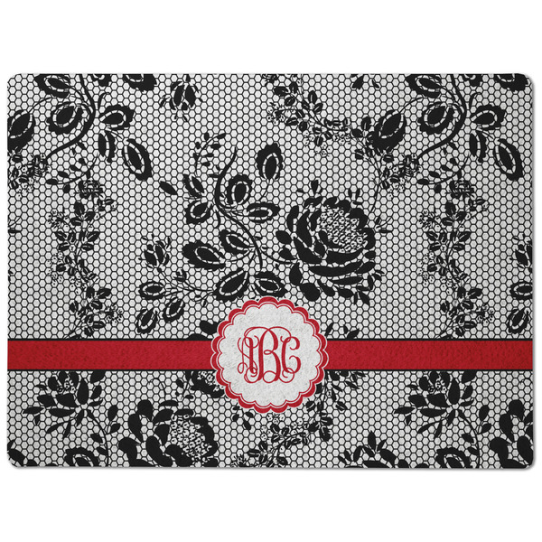 Black Lace Dog Food Mat - Medium without bowls