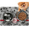 Black Lace Dog Food Mat - Small w/ Monogram