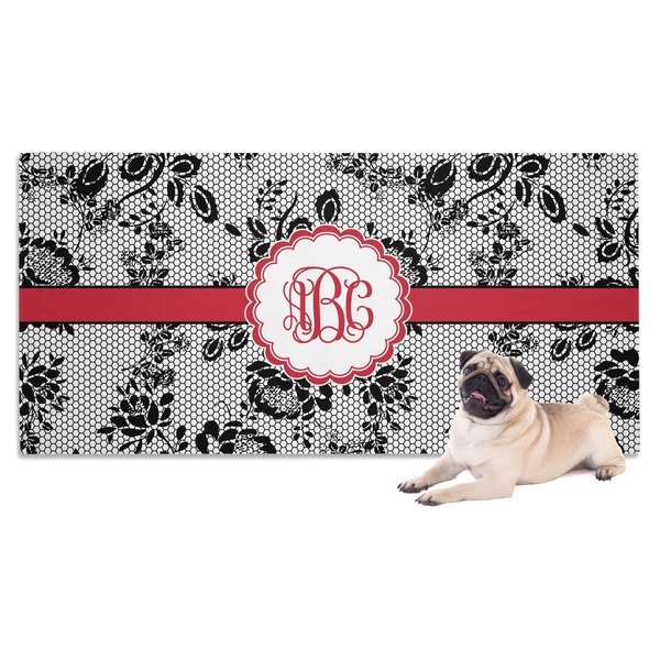 Custom Black Lace Dog Towel (Personalized)