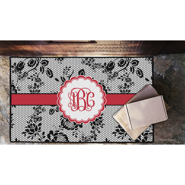 Black Lace Door Mat - LIFESTYLE (Lrg)