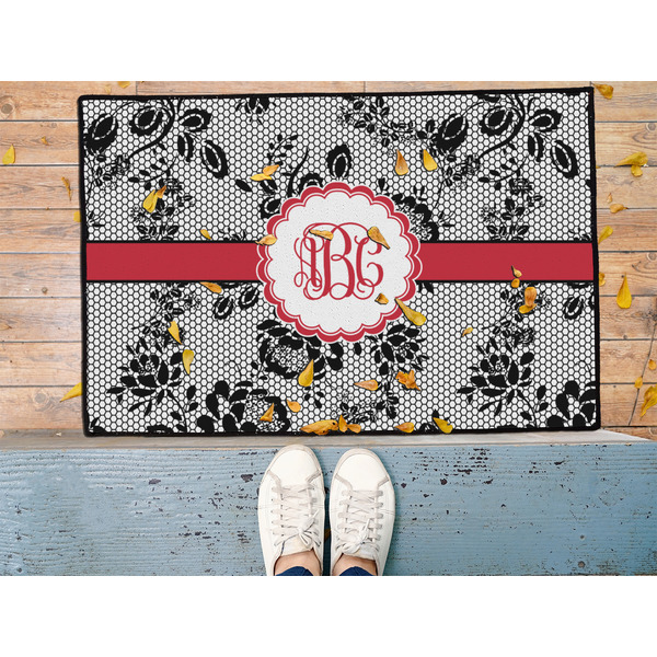 Black Lace Door Mat - LIFESTYLE (Med)