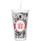Black Lace Double Wall Tumbler with Straw (Personalized)