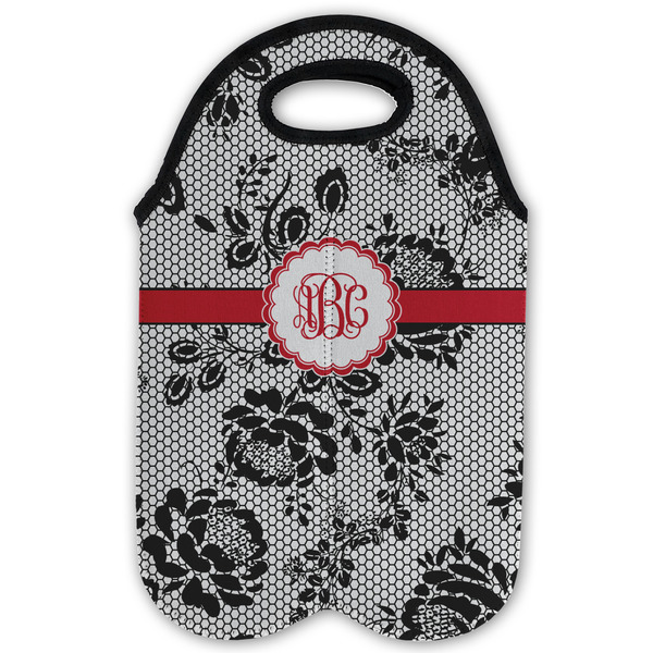 Black Lace Double Wine Tote - Flat (new)