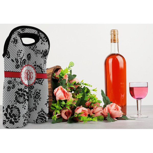 Black Lace Double Wine Tote - LIFESTYLE (new)