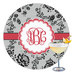 Black Lace Printed Drink Topper - 3.5" (Personalized)