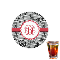 Black Lace Printed Drink Topper - 1.5" (Personalized)