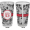 Black Lace Pint Glass - Full Color - Front & Back Views