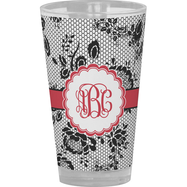 Custom Black Lace Pint Glass - Full Color (Personalized)