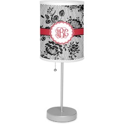 Black Lace 7" Drum Lamp with Shade Linen (Personalized)