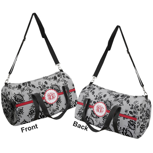 Black Lace Duffle bag large front and back sides