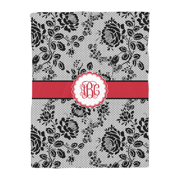 Black Lace Duvet Cover - Twin - Front