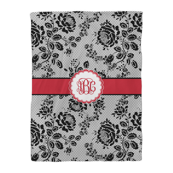 Black Lace Duvet Cover - Twin XL - Front