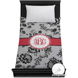 Black Lace Duvet Cover - Twin XL (Personalized)