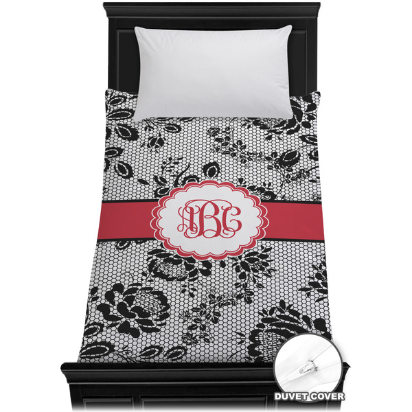 Custom Black Lace Duvet Cover - Twin XL (Personalized)