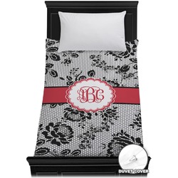Black Lace Duvet Cover - Twin (Personalized)